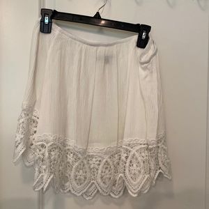 Lace trim off the shoulder top